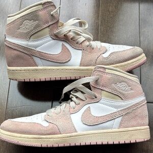 KIDS AIR JORDAN 1 MID SE GS (PINK SUEDE) Size 3Y